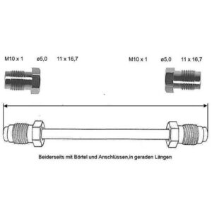 Conduite de frein 2600 mm arrière gauche centre (cuivre-nickel) OJD - Réf. 1339140080 - Pièce adaptable