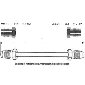Conduite de frein 4100 mm 10 X 1 (cuivre-nickel) OJD - Réf. CN-4100A-A - Pièce adaptable