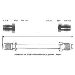 Conduite de frein 4200 mm 10 X 1 (cuivre-nickel) OJD - Réf. CN-4200A-A - Pièce adaptable