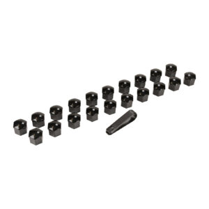 Kit (20x) boulons de roue, ecrous de roue, capuchons, cache en noir 21 mm AG Automotive - Réf. 5850209AG - Pièce adaptable