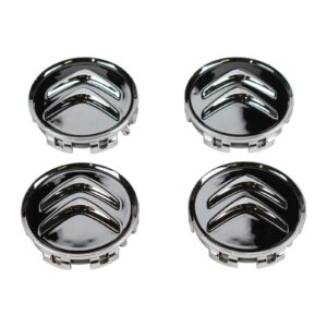 Jeu d'enjoliveurs de roue (4 pieces) Citroen noir/chrome - Réf. 9406H6 - Pièce origine