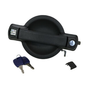 Poignée de porte avant droite noire avec cylindre de fermeture Miraglio - Réf. 80/470 - Pièce adaptable
