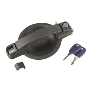 Poignée de porte avant gauche noire avec cylindre de fermeture Miraglio - Réf. 80/471 - Pièce adaptable