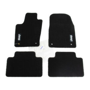 Ensemble de tapis de sol noir avec logo Jeep, lot de 4 - Réf. K82213685AB - Pièce origine
