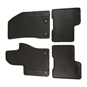 Lot de 4 tapis Fu noirs avec logo Jeep - Réf. 50928516 - Pièce origine