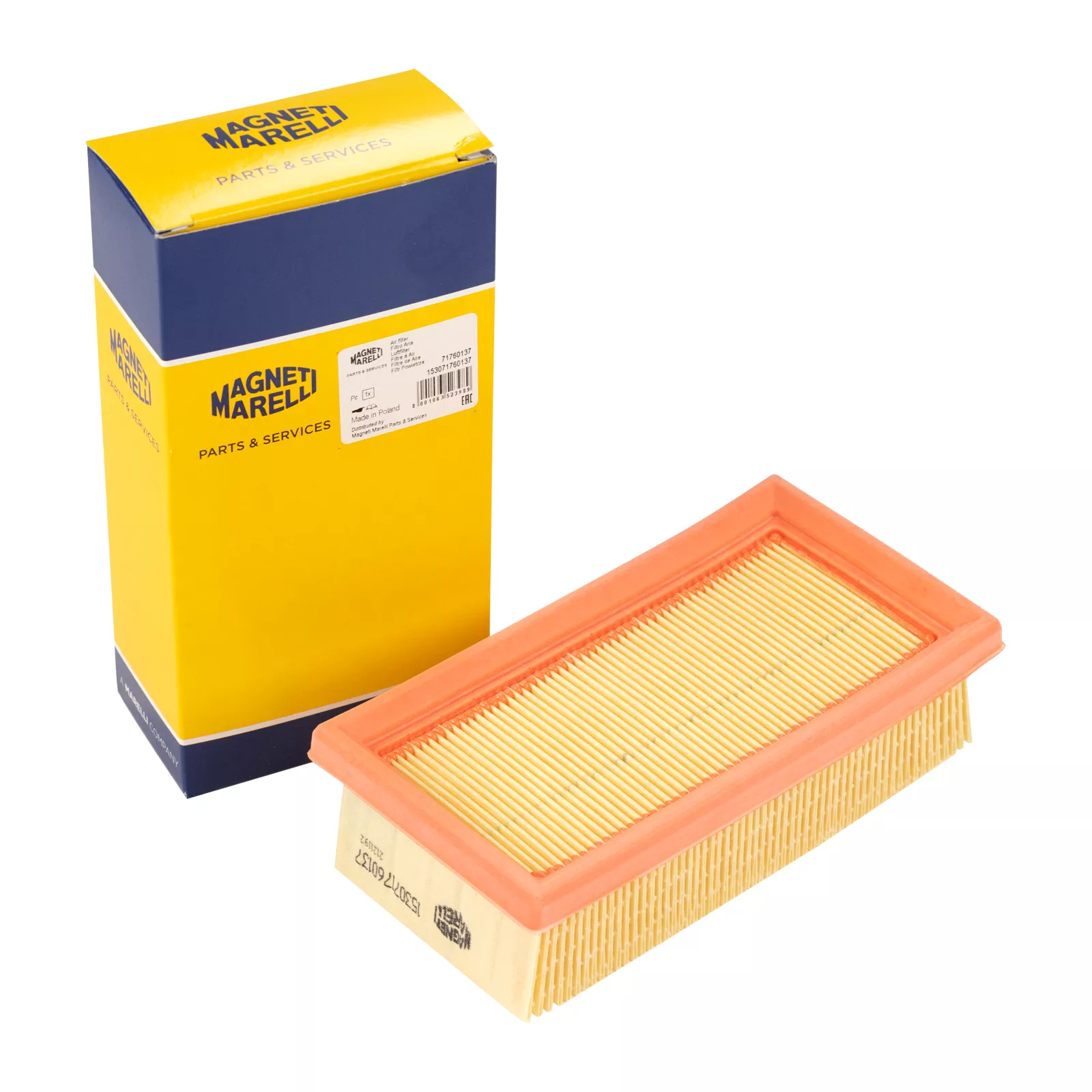 Insert de filtre à air carré Magneti Marelli H=47mm D1:176mm D2: 90mm — Réf. 1890003MM