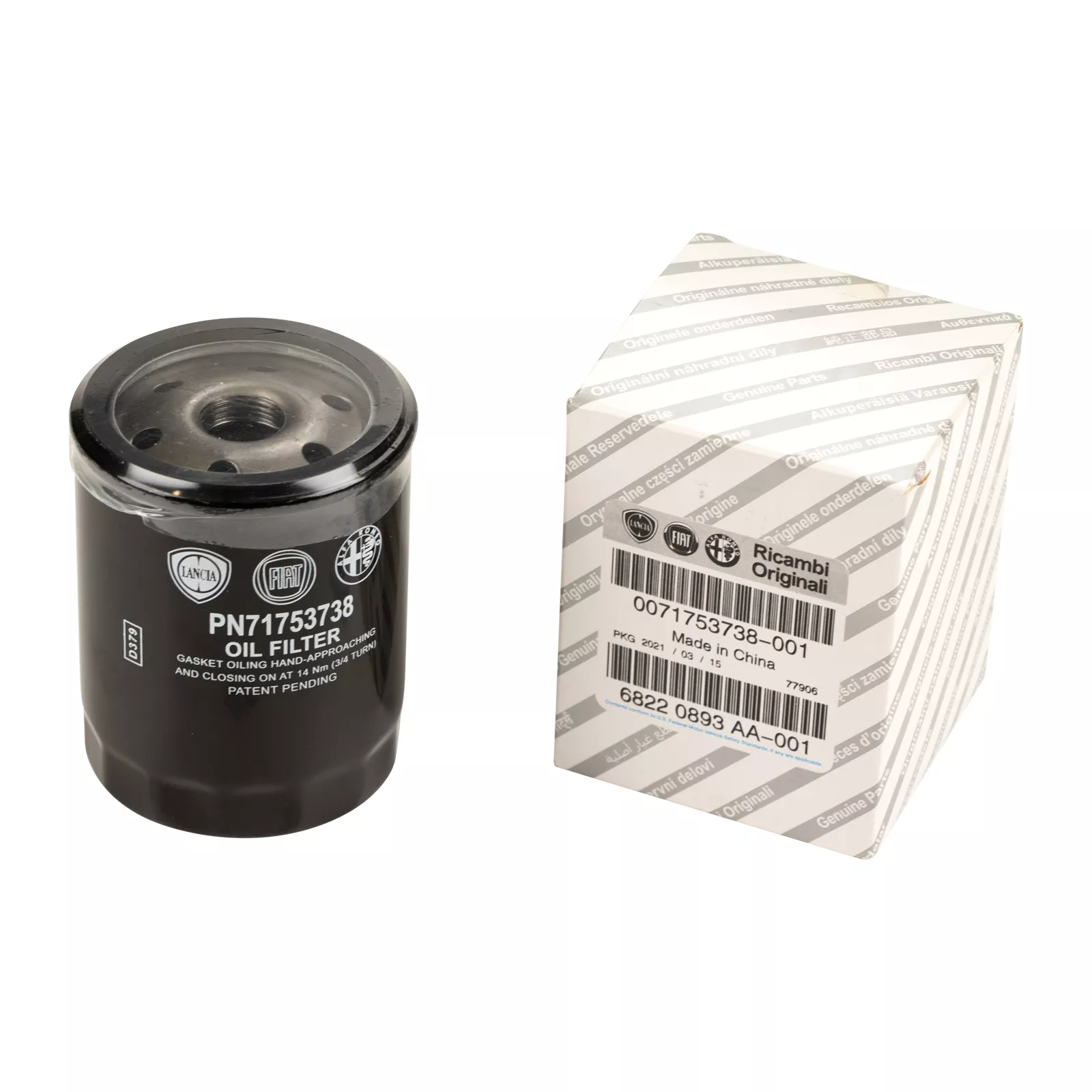 Filtre a huile d'origine Fiat (joint torique exterieur 72O mm) — Réf. 2630003OE