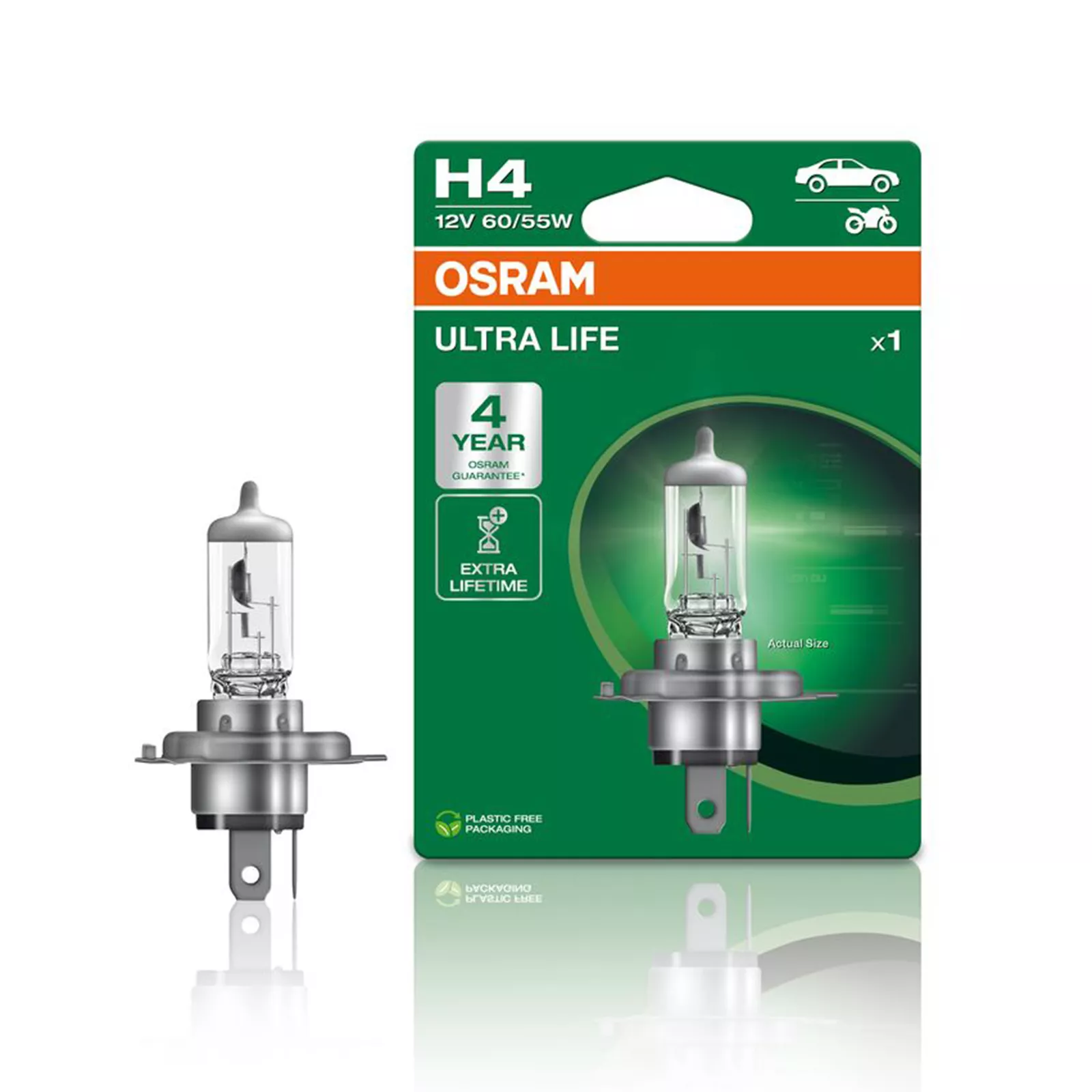 Ampoule de phare H4 60/55W 12V P43t Ultra Life — Réf. 8240051OSRAM