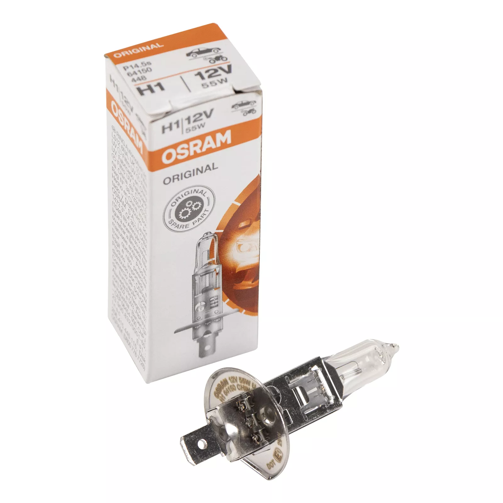 Ampoule de phare H1 55W 12V P14.5s — Réf. 8240055OSRAM