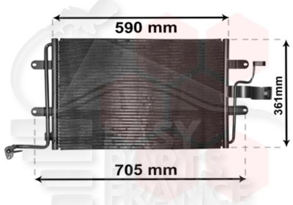 Condenseur tous types - 540 x 360 x 20 Audi Golf/4 — Réf. 1J0820413N