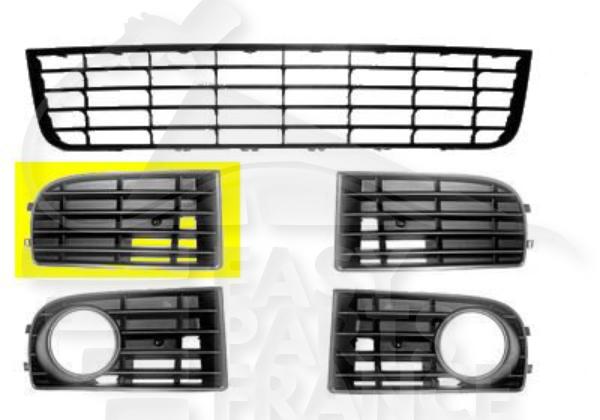 Grille de pare-chocs avant droit passager noire sauf diesel Volkswagen Golf/5 — Réf. 1K08536669B9