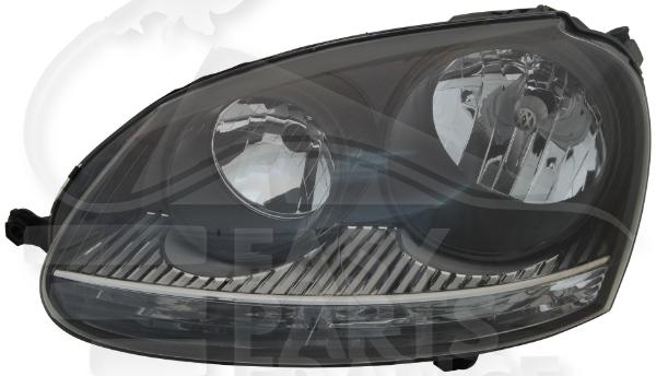 Optique avant gauche conducteur H7+H7 électrique avec moteur f / noir Volkswagen Golf/5 Gti — Réf. 1K6941029T
