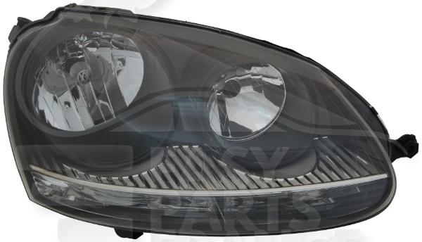 Optique avant droit passager H7+H7 électrique avec moteur f / noir Volkswagen Golf/5 Gti — Réf. 1K6941030T