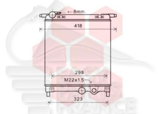 Radiateur 1.0 i - 356 x 359 x 18 Skoda Seat Mii — Réf. 1S0121253AL