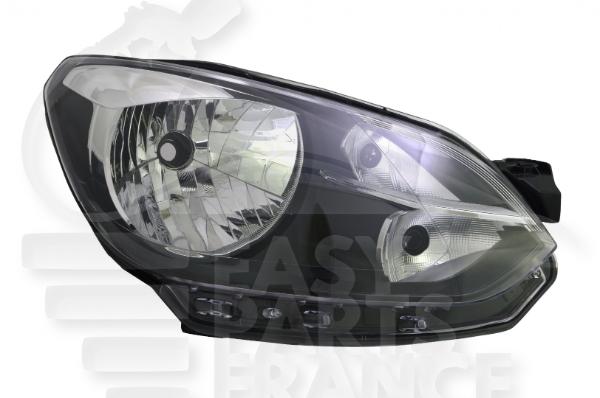 Optique avant droit passager H4 électrique avec moteur f / noir- bord noir Volkswagen Up — Réf. 1S1941016M