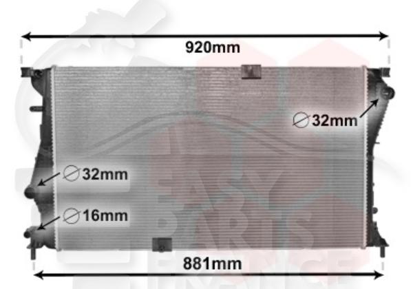 Radiateur 2.0 cdti780 x 462 x 26 Renault Opel Vivaro — Réf. 214109682R