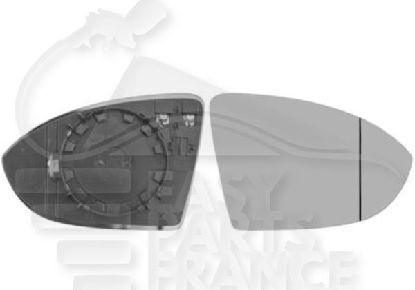 Glace de rétroviseur gauche conducteur chauffant Volkswagen Golf Sportsvan — Réf. 510857521