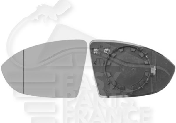 Glace de rétroviseur droit passager chauffant Volkswagen Golf Sportsvan — Réf. 510857522