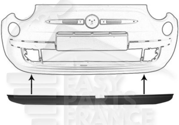 Spoiler de pare-chocs avant noir Fiat 500 — Réf. 51789535