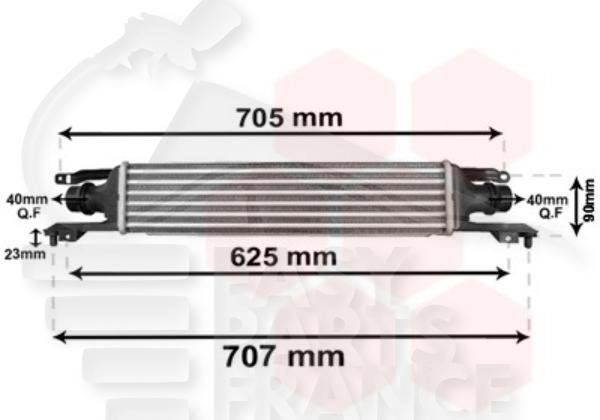 Echangeur 1.3 cdti tige 23 mm 450 x 100 x 52 Opel Corsa D — Réf. 55702004