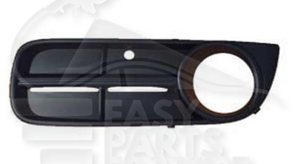 Grille de pare-chocs avant gauche conducteur noire avec emplacement antibrouillard Skoda Fabia — Réf. 5J08536659B9