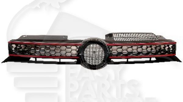 Grille de calandre noire avec moulure rouge Volkswagen Golf 6 Gti/Gtd — Réf. 5K0853651AKATK