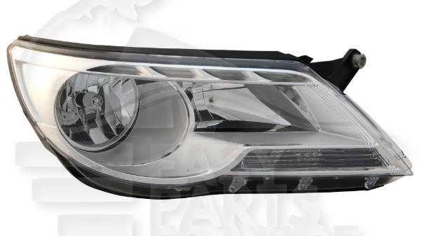 Optique avant droit passager H7+H7 électrique avec moteur Volkswagen Tiguan — Réf. 5N1941032AB