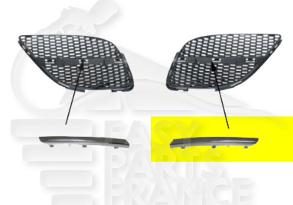 Moulure chromée de grille de capot gauche conducteur Nissan Almera N16 — Réf. 62387BN700