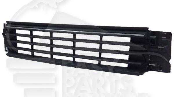 Grille centrale de pare-chocs avant noire avec moulure chromée Volkswagen Polo — Réf. 6C0853671NRYP