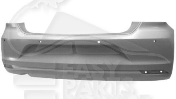 Pare-chocs arrière à peindre avec aide au stationnement - grosse sortie échappement Volkswagen Polo — Réf. 6C6807417LGRU