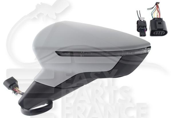 Rétroviseur gauche conducteur électrique chauffant à peindre rabattable électrique avec feu & bsd 10 pins Seat Arona — Réf. 6F1857507J9B9