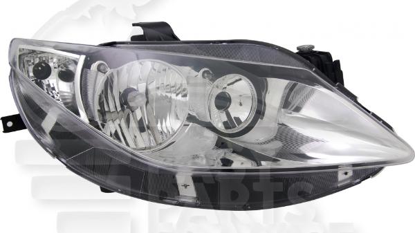 Optique avant droit passager H7+H7 électrique sans moteur f / chromé Seat Ibiza — Réf. 6J1941006D