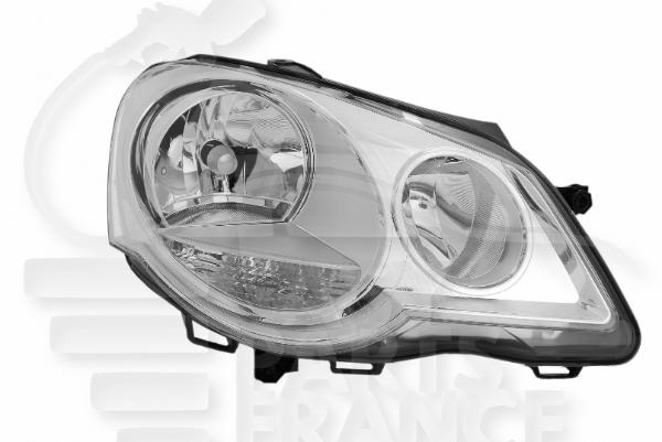 Optique avant droit passager H7+H1 électrique avec moteur f / clair Volkswagen Polo — Réf. 6Q1941008AT