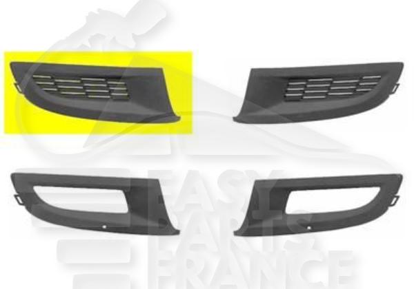 Grille de pare-chocs avant droit passager noire Volkswagen Polo — Réf. 6R0853666C9B9