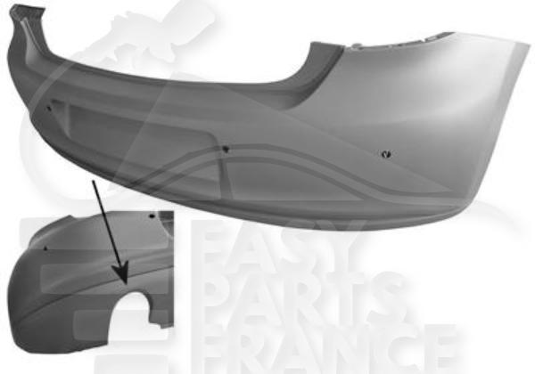 Pare-chocs arrière à peindre - sport- avec packcontrol Volkswagen Polo — Réf. 6R6807417BCGRU
