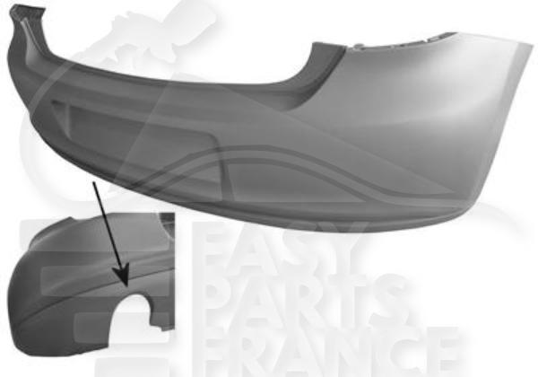 Pare-chocs arrière à peindre - sport- sans packcontrol Volkswagen Polo — Réf. 6R6807421BKGRU