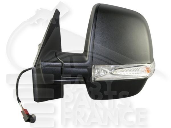 Rétroviseur gauche conducteur électrique noir avec feu double glace 6 pins Fiat Doblo — Réf. 735497890