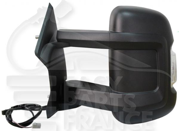 Rétroviseur gauche conducteur électrique chauffant bras long 190 mm avec ou sans sonde avec feu Peugeot Fiat Ducato — Réf. 735620753