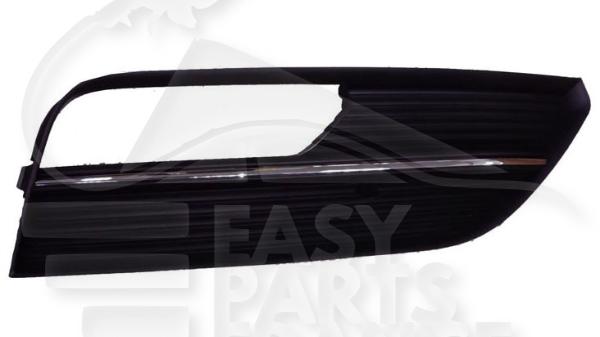 Grille de pare-chocs avant droit passager avec emplacement antibrouillard avec moulure chromée Audi A3 — Réf. 8V3807682A9B9