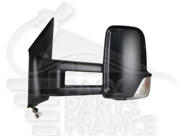 Rétroviseur gauche conducteur électrique chauffant noir avec feu bras long largeur 2330-2400 mm Mercedes Sprinter — Réf. 9108108502