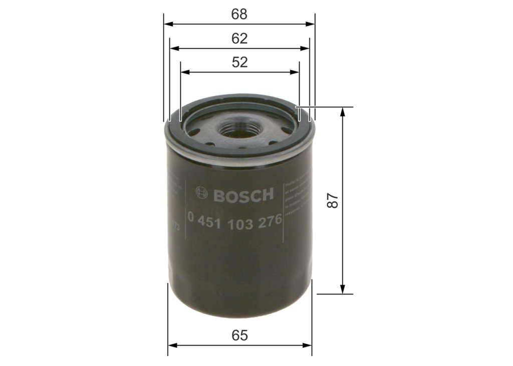 Filtre à huile Fiat Sedici 06> 1.6 16V — Réf. BS 0 451 103 276