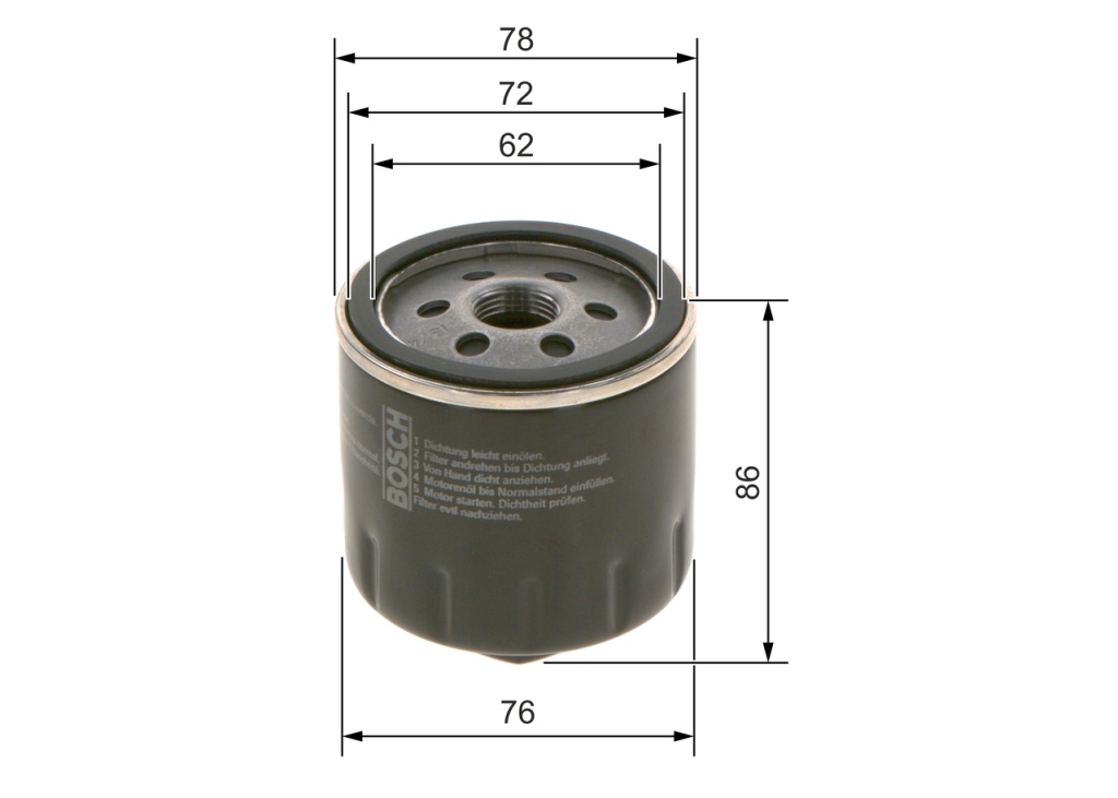 Filtre à huile Vw Caddy III 03> 1.4 16V — Réf. BS 0 451 103 318