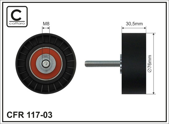 Tendeur de courroie trapézoïdale à nervures Ford Transit 06> 2.3 16V 76x8x31 — Réf. CAF 117-03