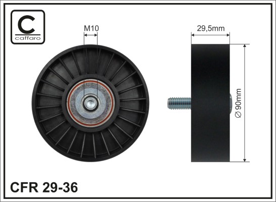 Tendeur de courroie trapézoïdale à nervures Ford Mondeo II 96> 2.0 I 90x10x30 — Réf. CAF 29-36