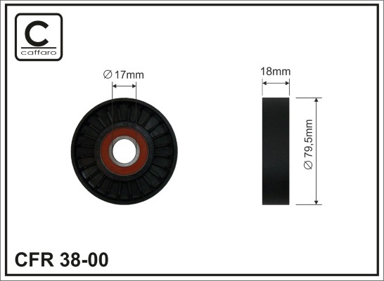 Tendeur de courroie trapézoïdale à nervures Renault Kangoo I 97> 1.4 80x17x18 — Réf. CAF 38-00