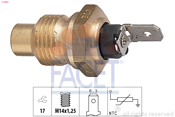 Sonde de température, liquide de refroidissement Fiat Ducato 90> 2.0 4x4 — Réf. FAC 7.3007