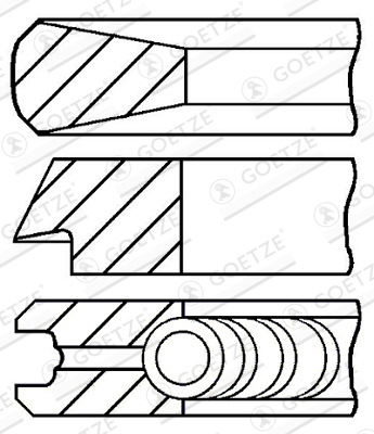 Segments de piston Fiat Ducato 94> 2.8D 94.40 3-2-2.5 — Réf. GE 08-123300-00