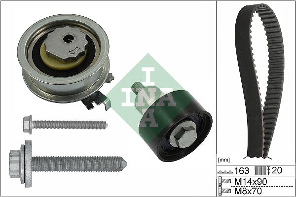 Courroie de distribution, jeu Vw Caddy IV 15> — Réf. INA 530 0592 11