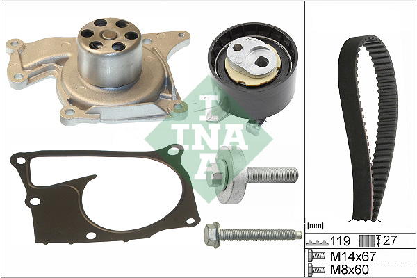 Courroie de distribution, jeu Renault Kangoo II 08> 1.5 dCi — Réf. INA 530 0607 30