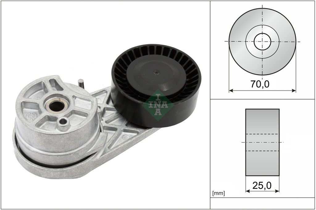 Tendeur de courroie trapézoïdale à nervures Ford Transit 13> kit — Réf. INA 534 0727 10